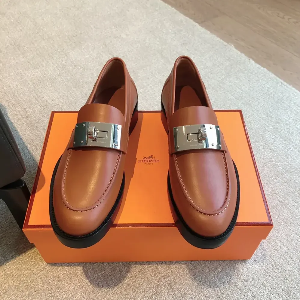 Hermes Hot Loafer-Brown H242053Z for Women
