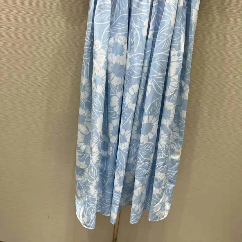 Prada Printed Poplin Dress for Women in Blue Prada Printed Poplin Dress for Women in Blue