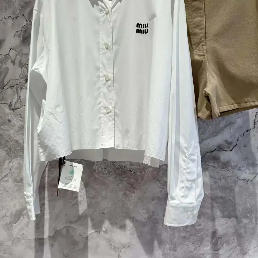 Miu Miu Striped Cotton Shirt MK1659_14BC_F0X24_S_OOO for Women Miu Miu Striped Cotton Shirt MK1659_14BC_F0X24_S_OOO for Women