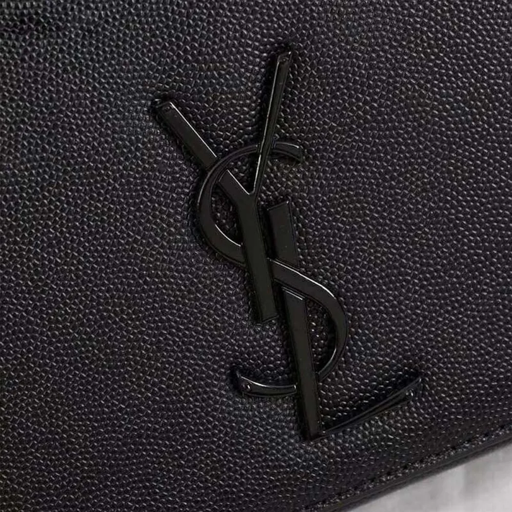 Saint Laurent YSL Kate Medium Grain De Poudre Embossed for Women in Black
