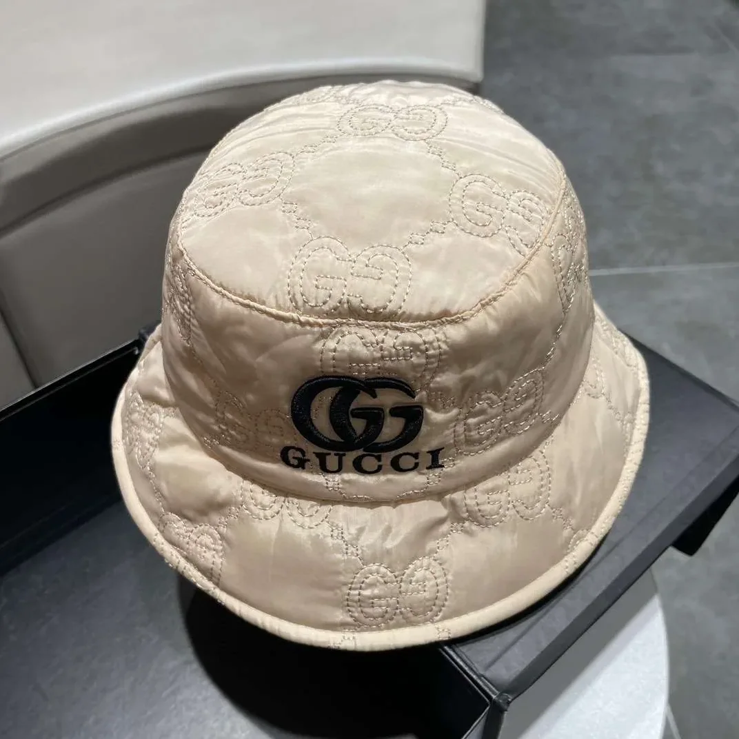 Gucci Quilted Bucket Hat Cream Gucci Quilted Bucket Hat Cream