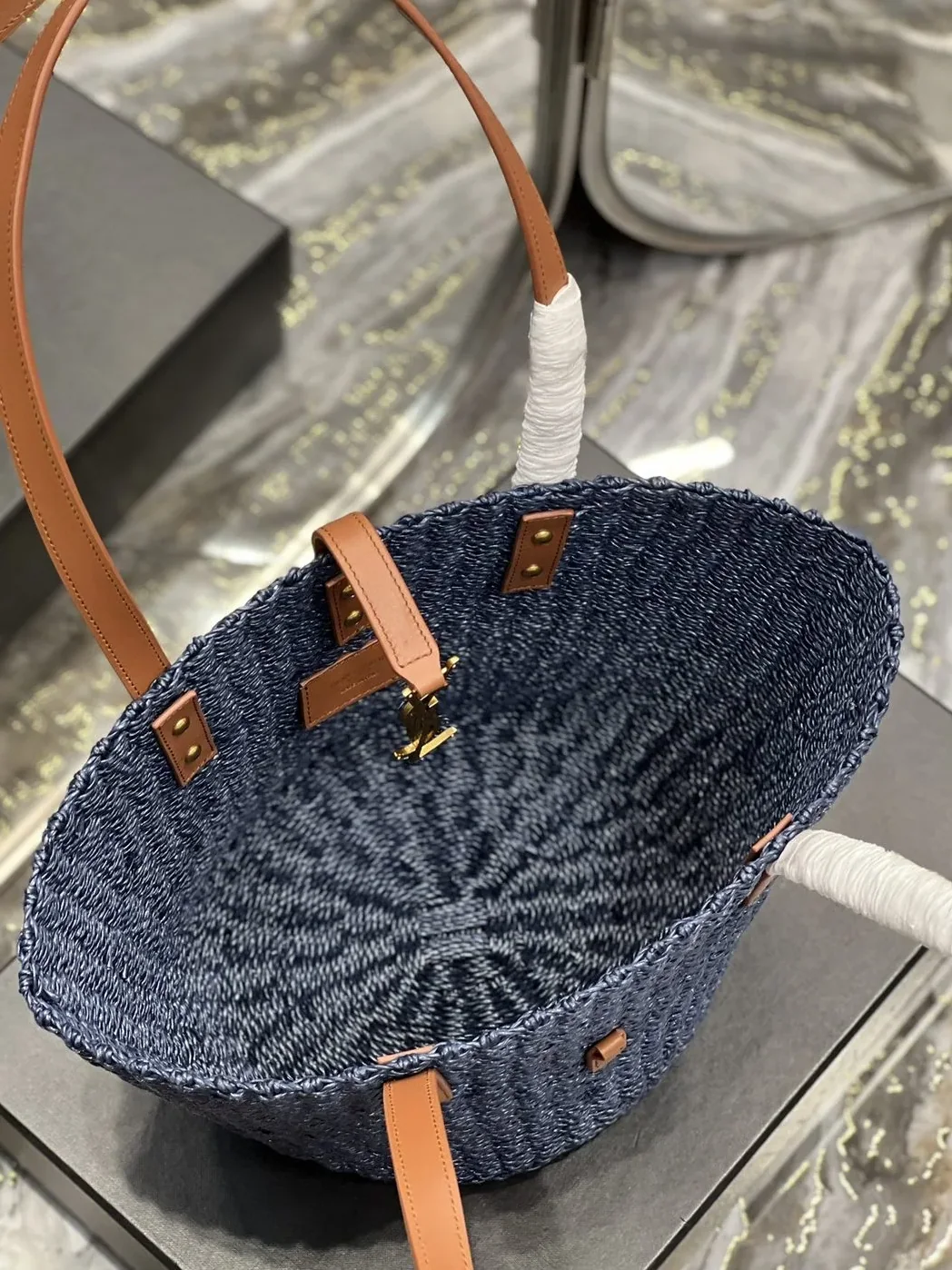 Saint Laurent Panier Medium Bag Blue