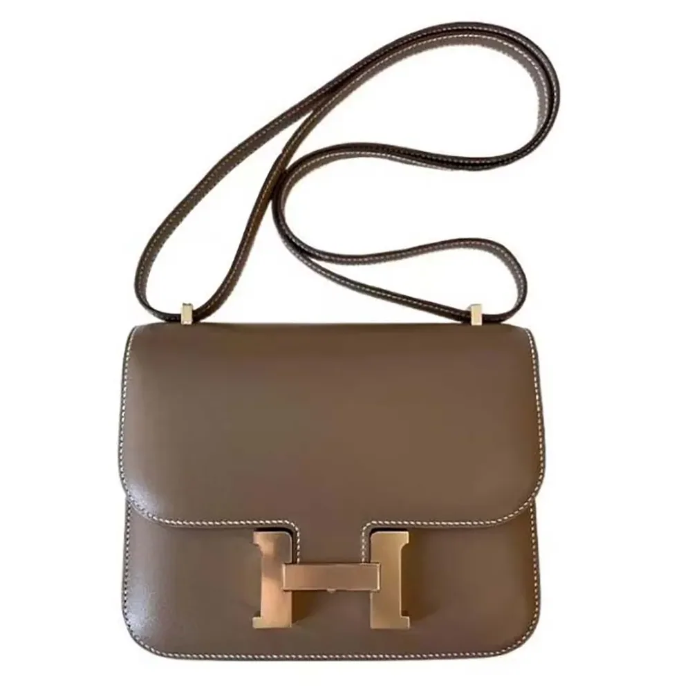 Hermes Constance 24 Bag Box Leather for Women in Gray/Gold Hermes Constance 24 Bag Box Leather for Women in Gray/Gold