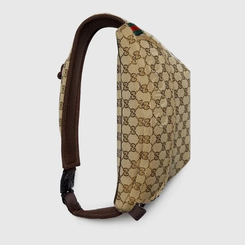 Gucci Small GG Belt Bag Beige And Dark Brown / Gucci Small GG Belt Bag Beige And Dark Brown /