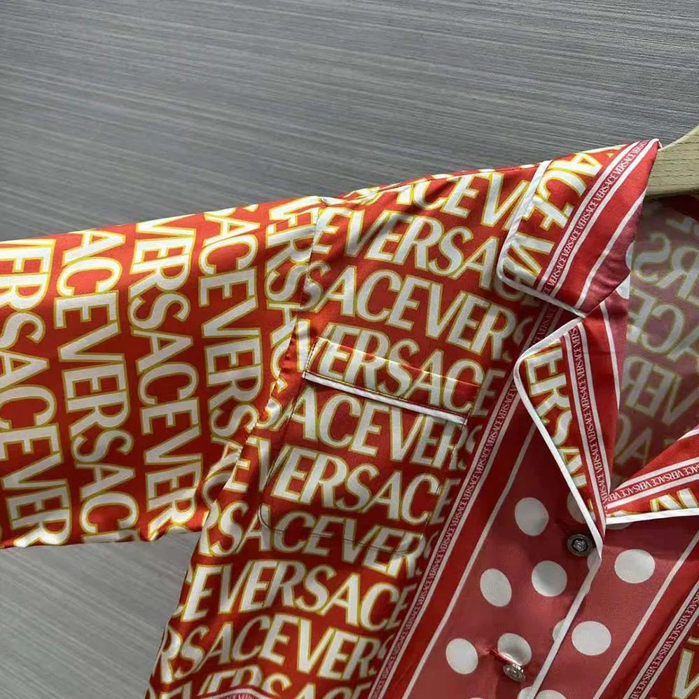 Versace Allover Silk Crop Shirt for Women