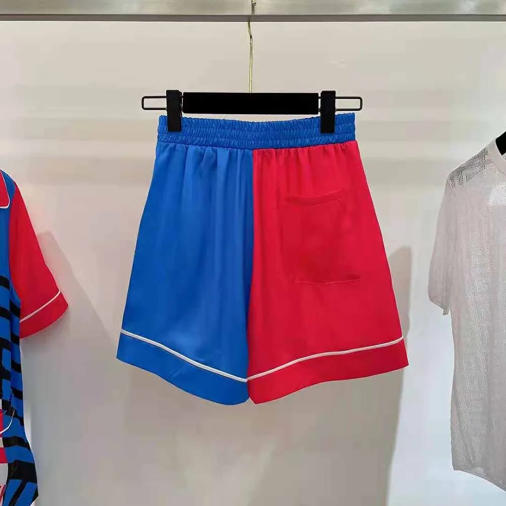 Dior Chez Moi Shorts Bright Pink and Fluorescent Blue Silk Twill for Women