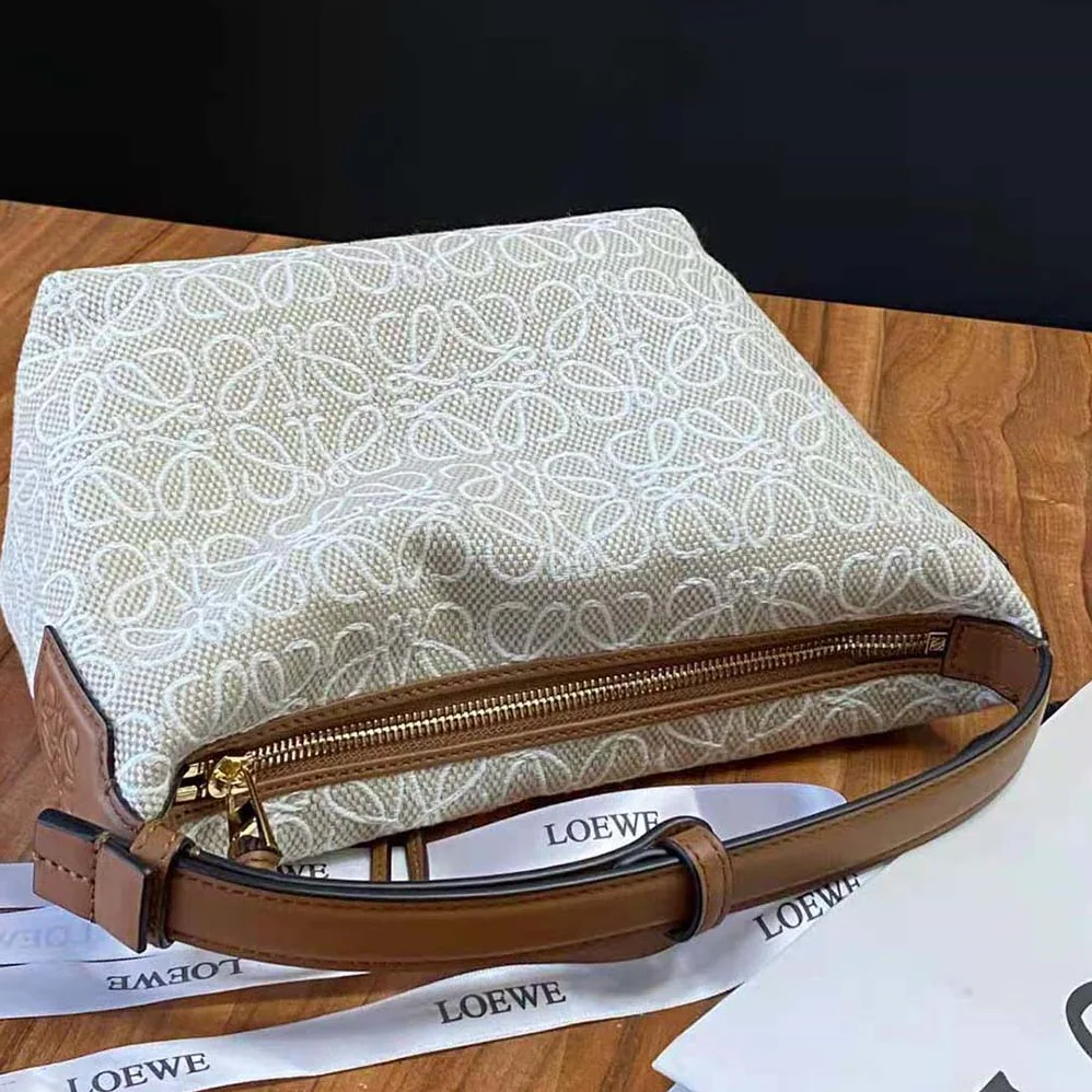 Loewe Small Cubi Bag in Anagram Jacquard and Calfskin for Women Loewe Small Cubi Bag in Anagram Jacquard and Calfskin for Women