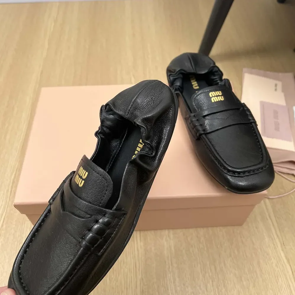 Miu Miu Nappa leather loafers for Women in Black