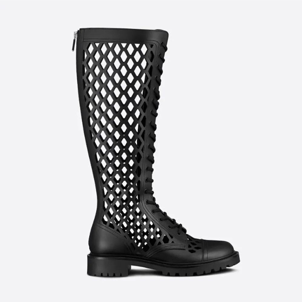 Dior D-Trap Boot Black Matte Calfskin for Women