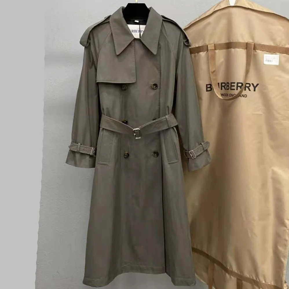 Burberry Long Castleford Trench Coat for Men in Green
