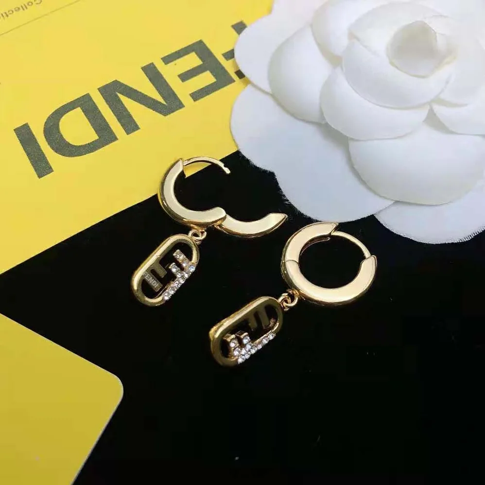 Fendi O Lock Earrings Gold for Women in Colored Earrings