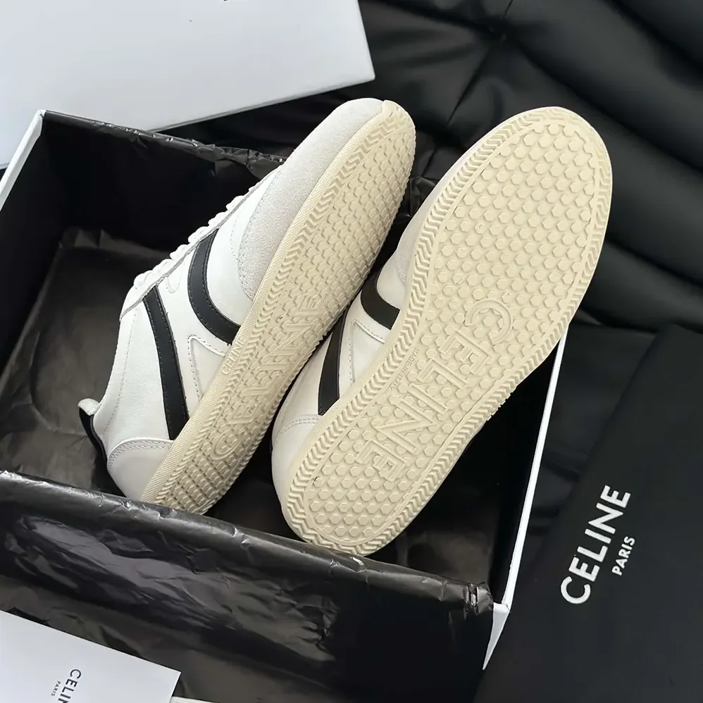 Celine Jogger Low Lace up Sneaker in Calfskin for Unisex in White