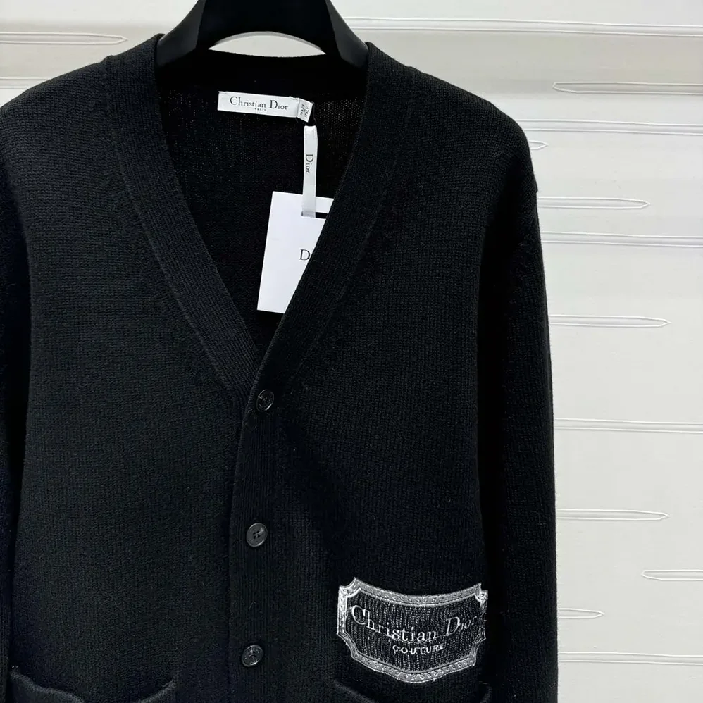 Dior Christian Dior Couture Cardigan Black Cashmere Jersey for Women Dior Christian Dior Couture Cardigan Black Cashmere Jersey for Women