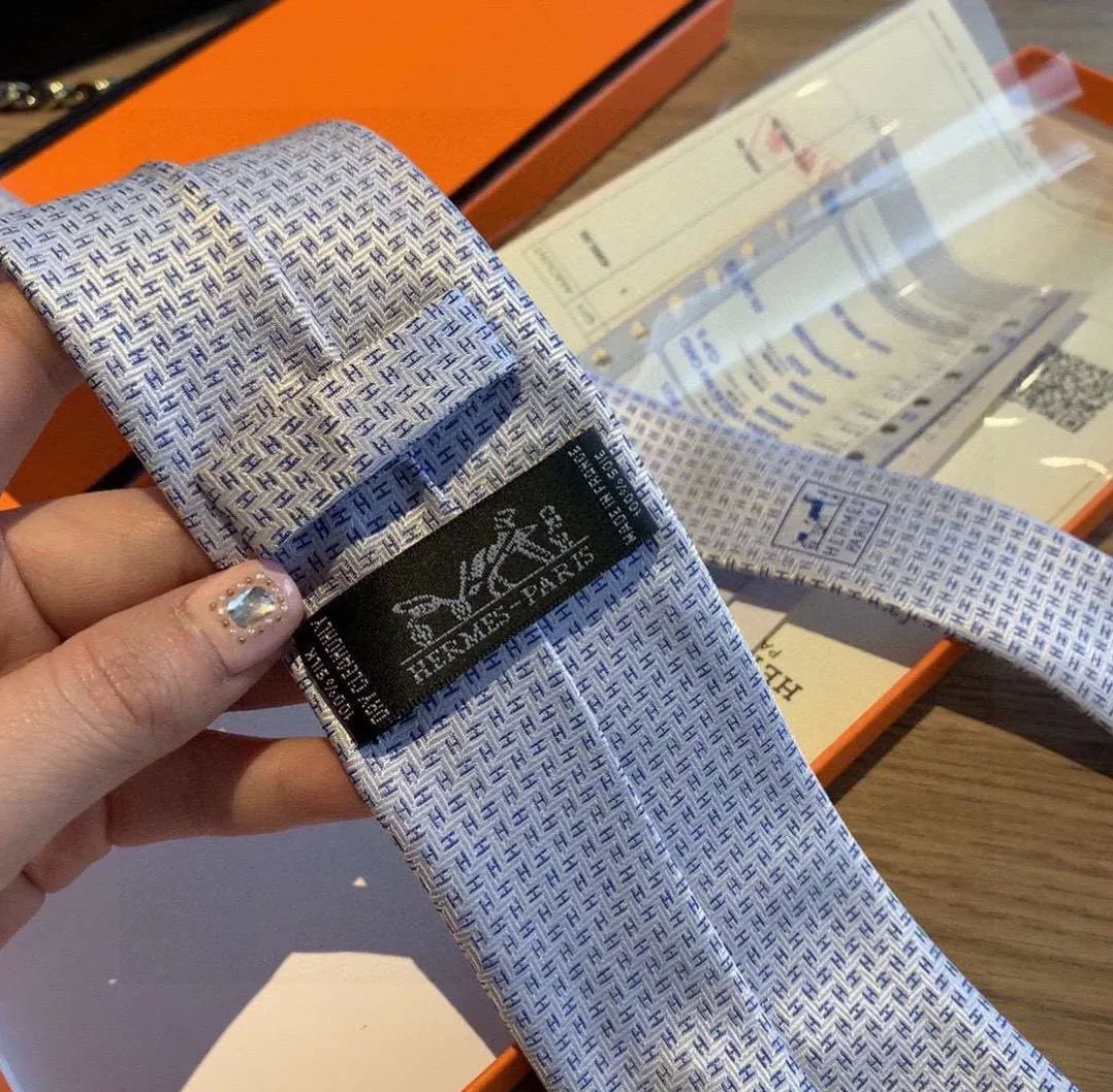 Hermes Tie 7 Faconnee New H Grey Hermes Tie 7 Faconnee New H Grey