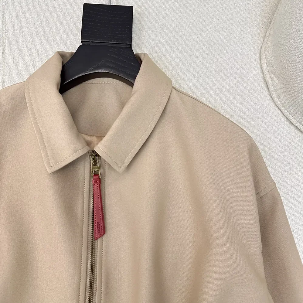 Loewe Draped Jacket in Cotton and Silk for Women in Khaki Brown Loewe Draped Jacket in Cotton and Silk for Women in Khaki Brown