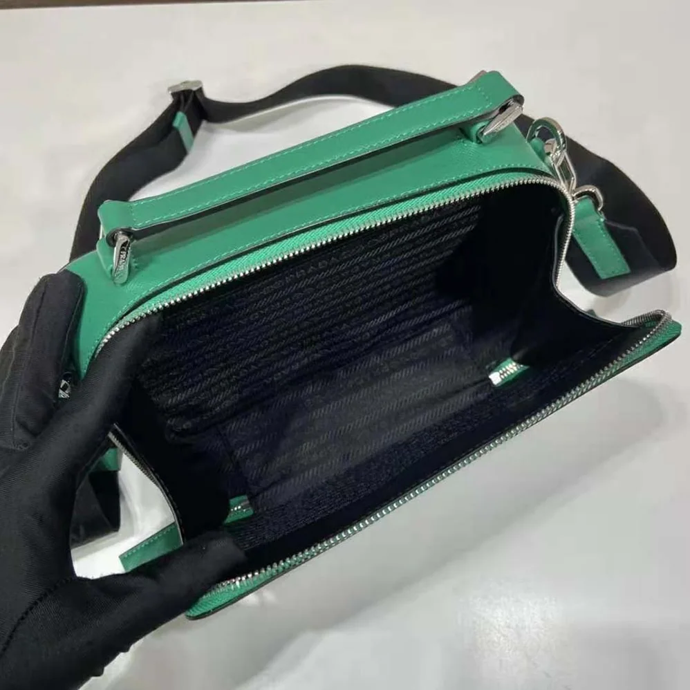 Prada Brique Saffiano Leather Bag for Men in Green