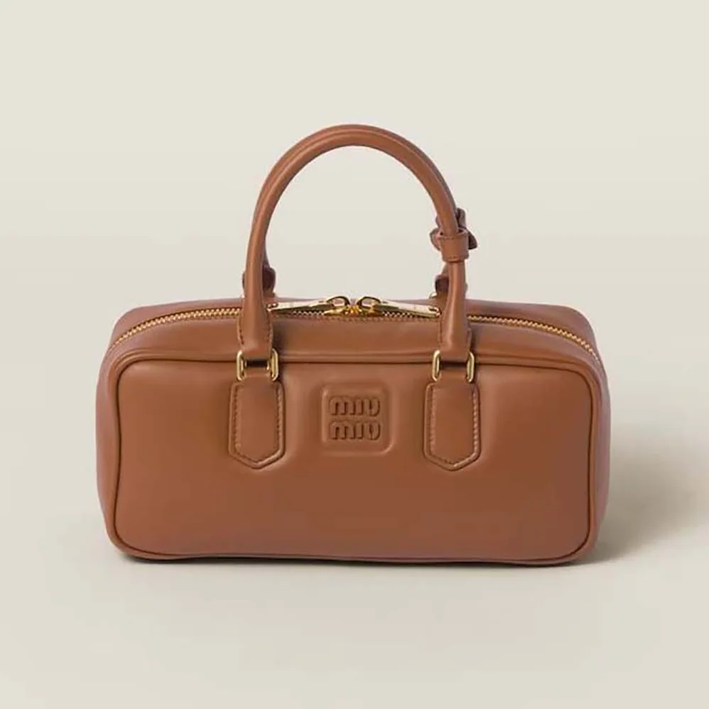 Miu Miu Arcadie Leather Bag for Women in Brown Miu Miu Arcadie Leather Bag for Women in Brown