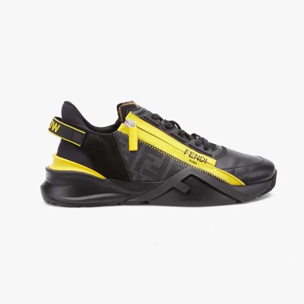 Fendi Flow Black Leather Low for Men in Tops Fendi Flow Black Leather Low for Men in Tops