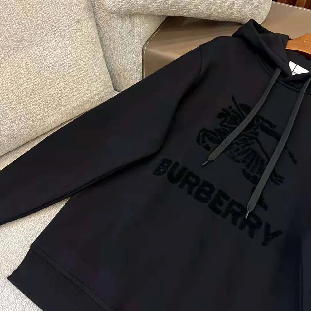 Burberry EKD Cotton Hoodie for Men in Black