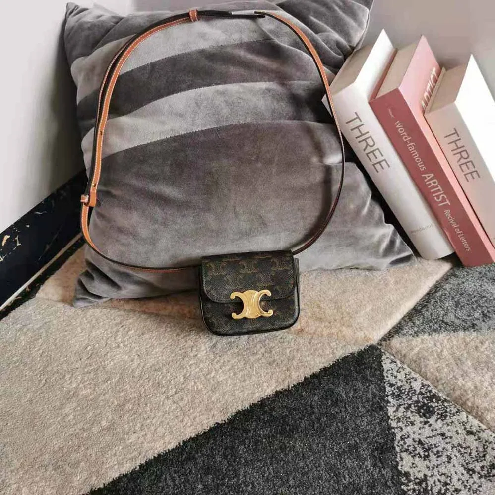 Celine Mini Triomphe in Triomphe Canvas and Calfskin for Women Celine Mini Triomphe in Triomphe Canvas and Calfskin for Women