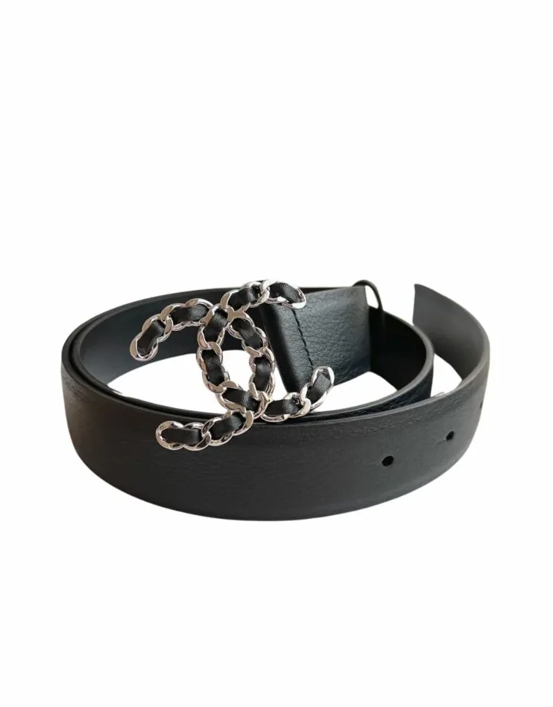 Chanel CC Chain Buckle Belt Black