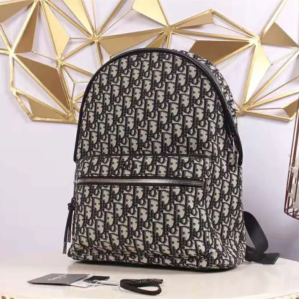 Dior Rider Backpack Beige and Black Dior Oblique Jacquard for Men