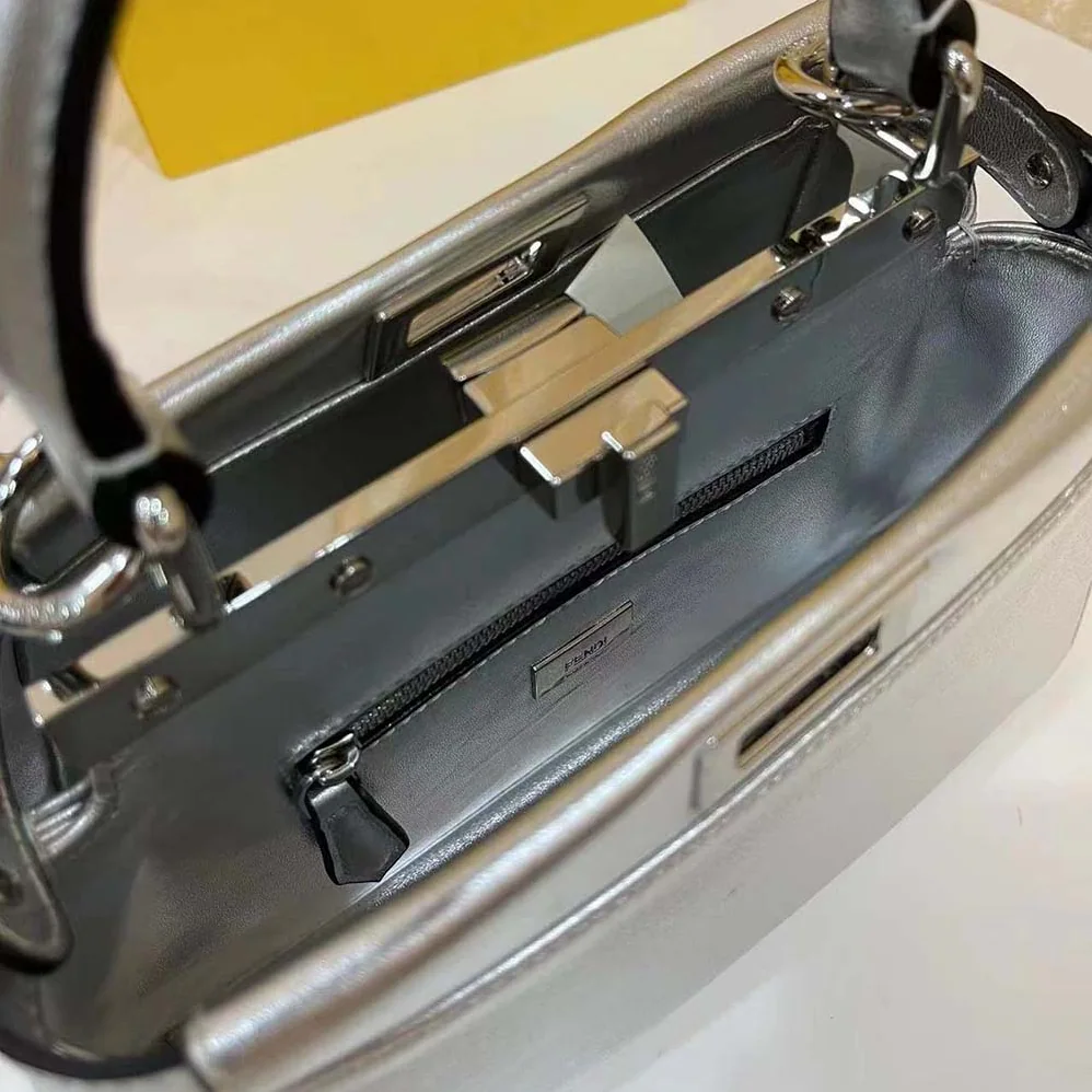 Fendi Peekaboo Iconic XS Mini for Women in Bag in Silver Fendi Peekaboo Iconic XS Mini for Women in Bag in Silver