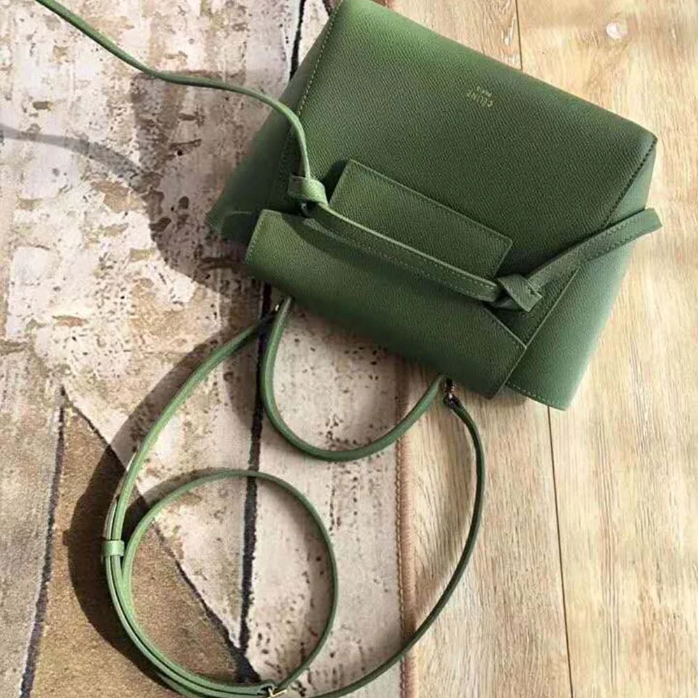 Celine Nano Belt Bag in Grained Calfskin Bag for Women in Green