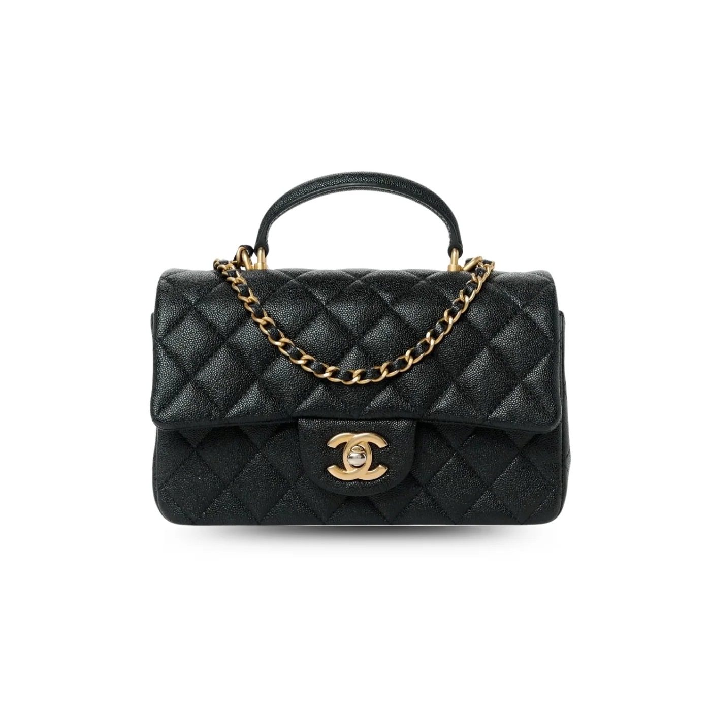 Chanel Flap Bag Mini Crossbody in Black Gold Hardware
