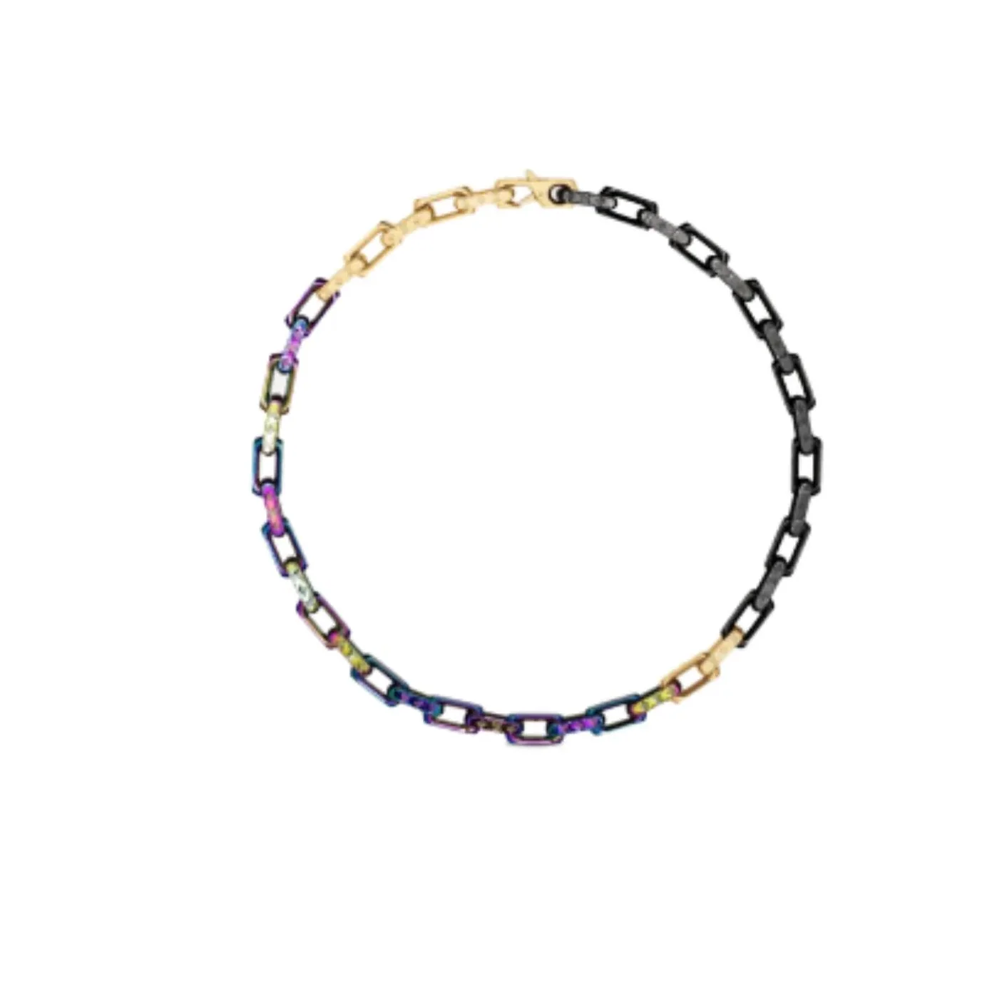 Louis Vuitton Combinating Color Monogram Chain Necklace Multicolor