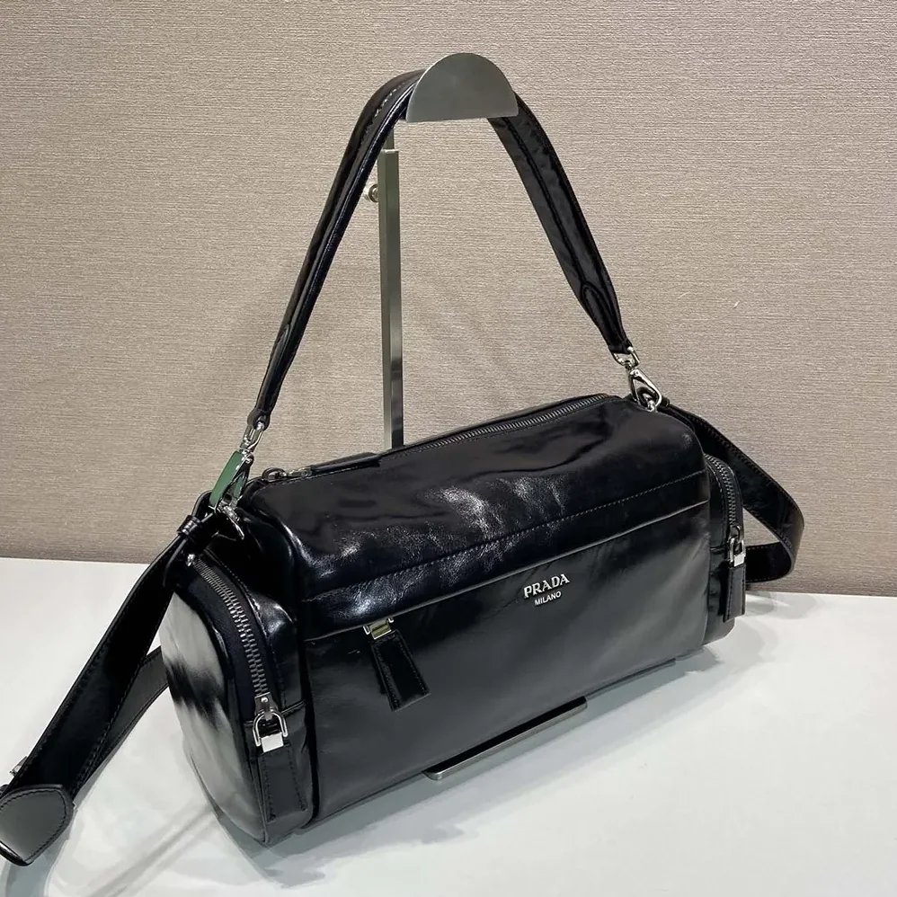 Prada Distressed Nappa Leather Shoulder Bag for Women