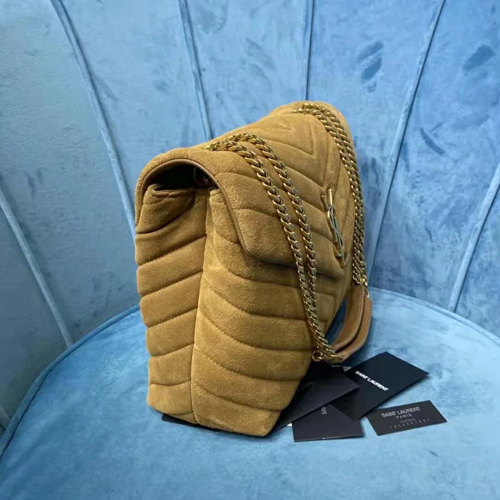 Saint Laurent YSL Loulou Medium Bag in Y for Women in Quilted Suede