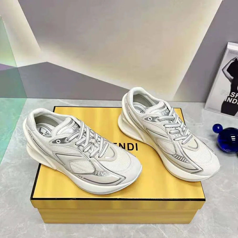 Fendi First 1 White Fabric Running Shoes for Women