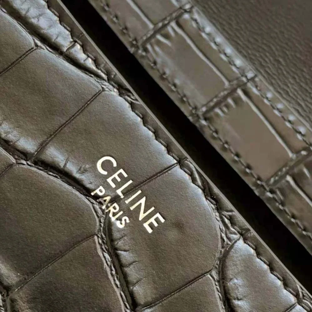 Celine Trapeze Triomphe Bag in Shiny Calfskin for Women in Black Celine Trapeze Triomphe Bag in Shiny Calfskin for Women in Black