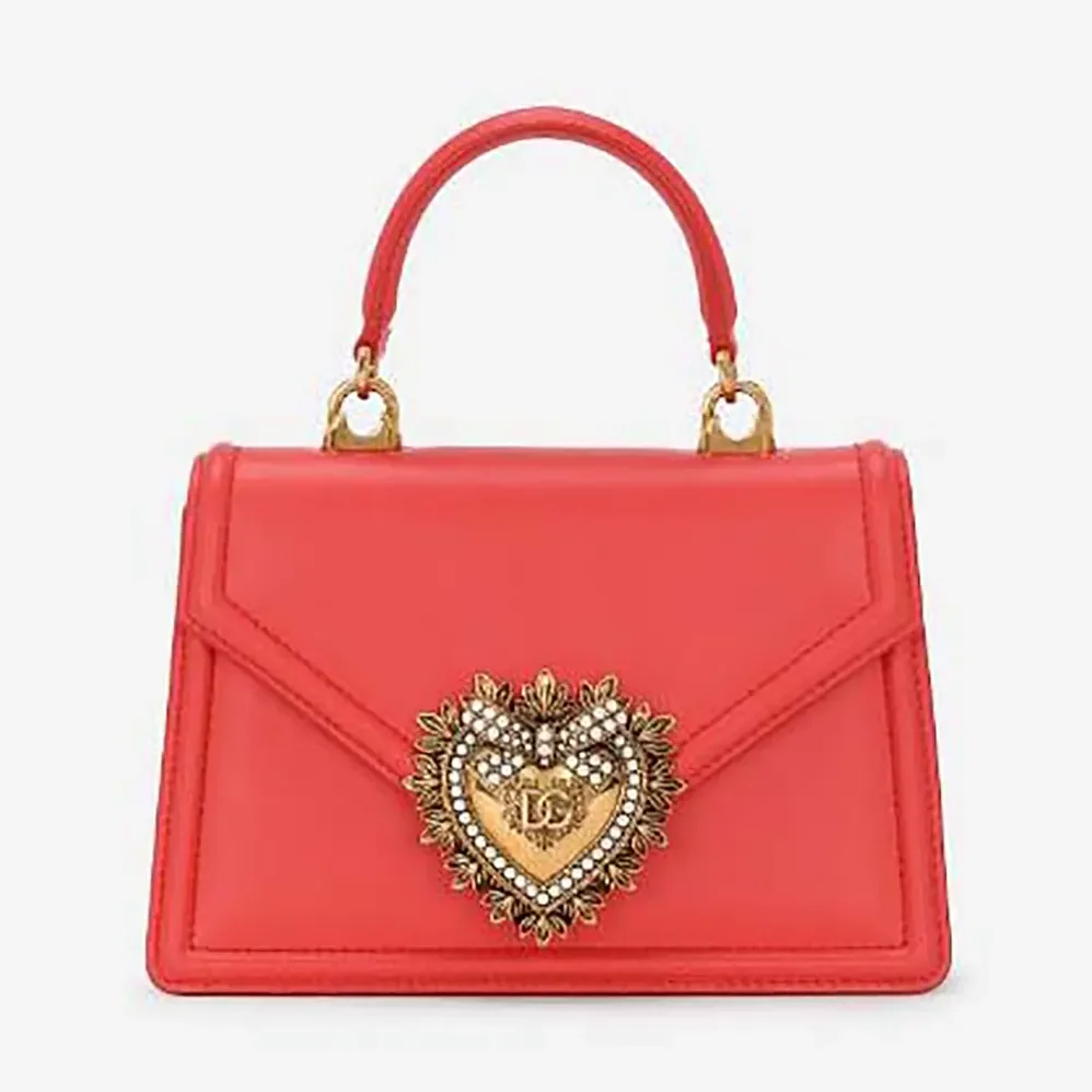 Dolce Gabbana D&G Medium Smooth Calfskin Devotion Bag for Women in Red