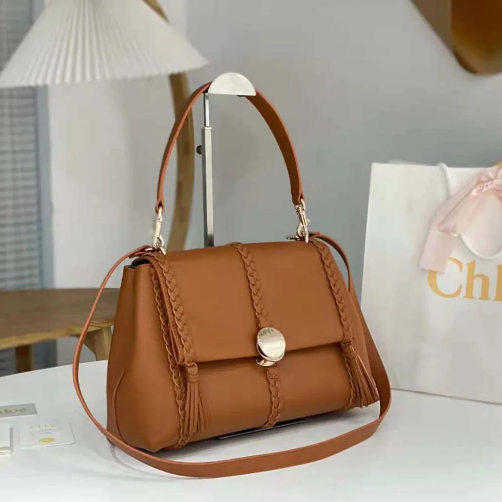 Chloe Penelope Medium Soft Shoulder Bag for Women in Brown