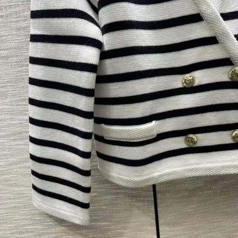 Celine Cropped Cardigan in Marinière Wool for Women Celine Cropped Cardigan in Marinière Wool for Women