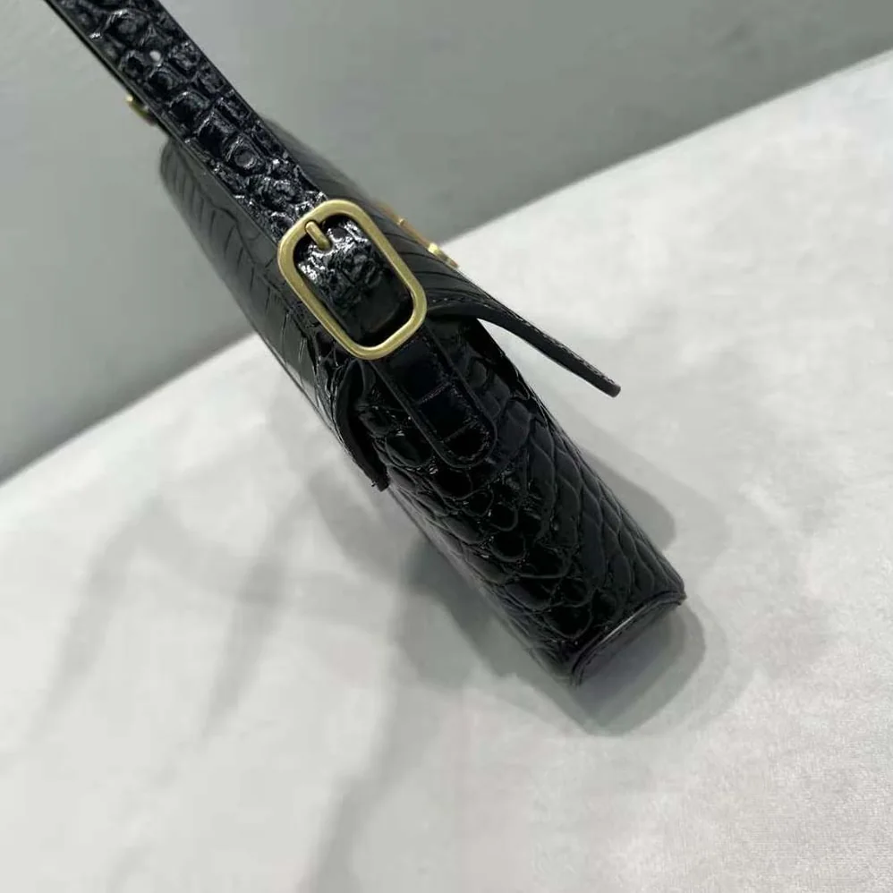 Balenciaga XX Small Flap Bag Crocodile Embossed in Black for Women Balenciaga XX Small Flap Bag Crocodile Embossed in Black for Women