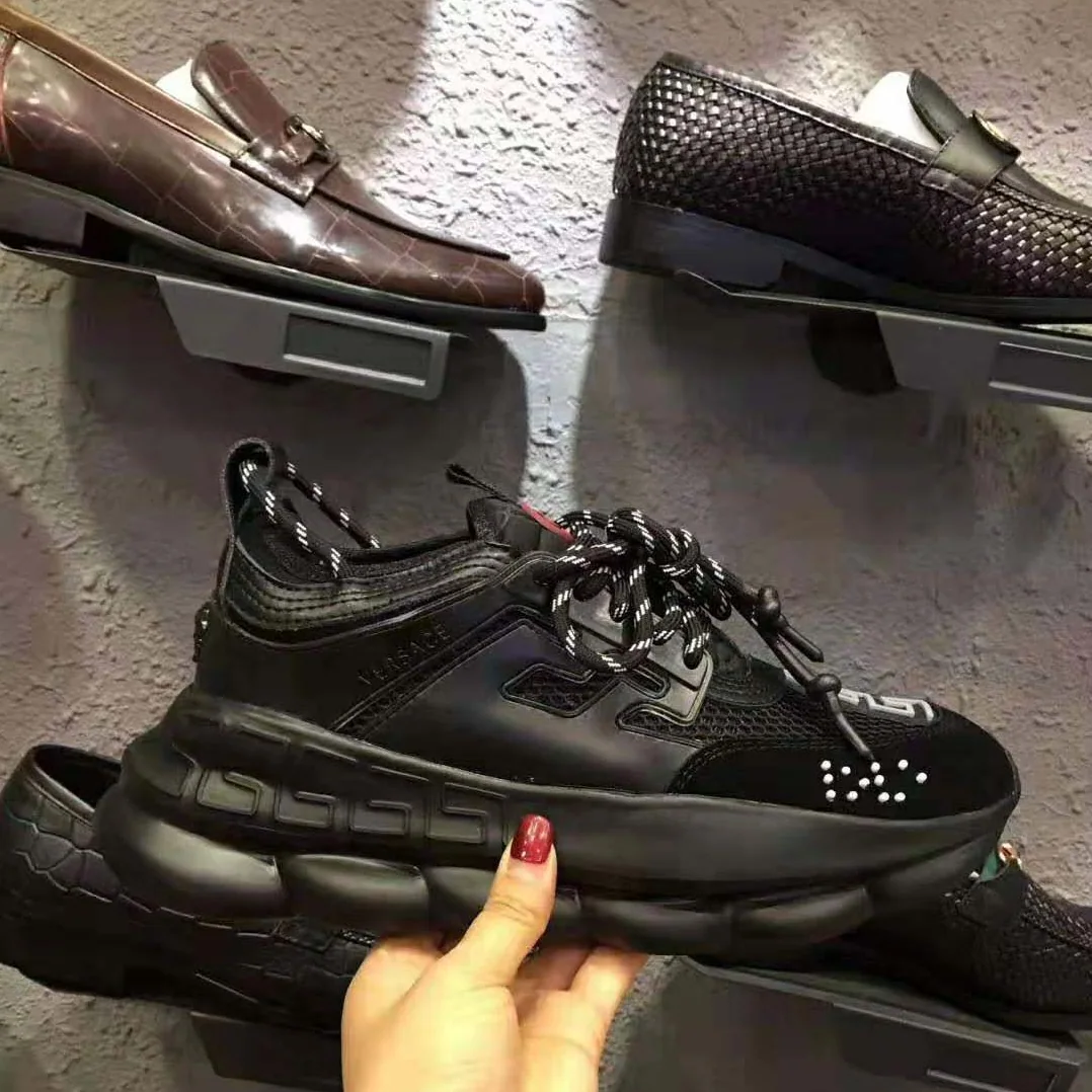 Versace Chain Reaction Sneakers for Men in Black