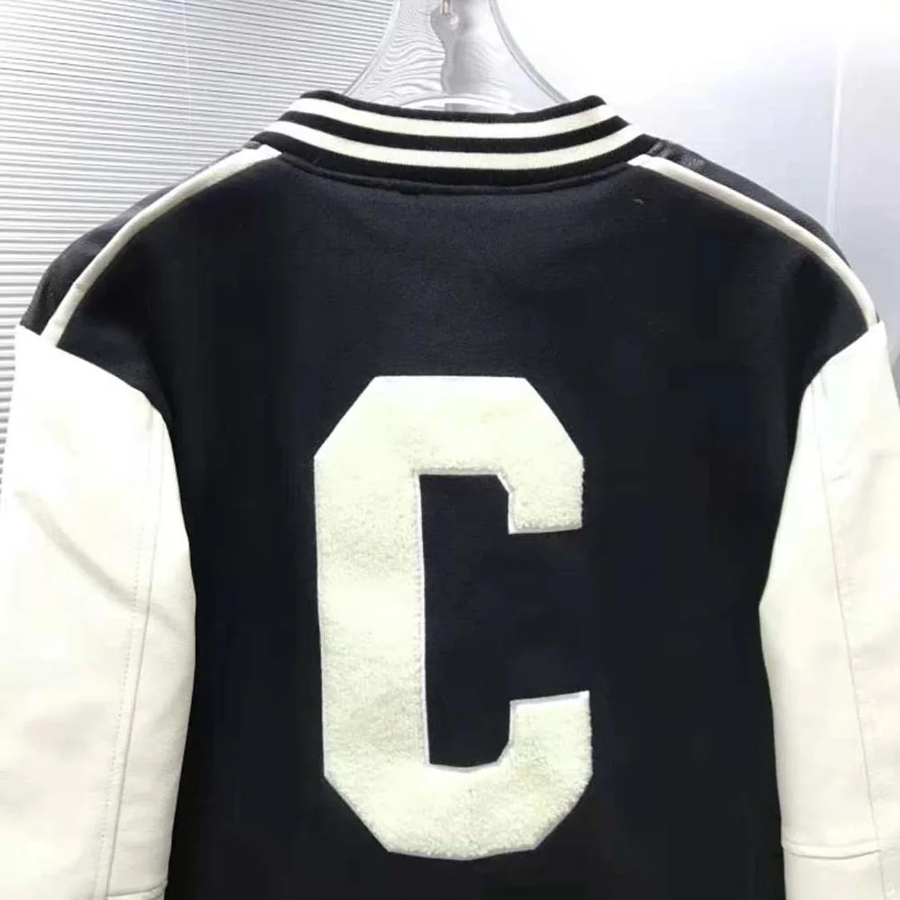 Celine Oversized Wool Varsity Jacket for Women in Black Celine Oversized Wool Varsity Jacket for Women in Black