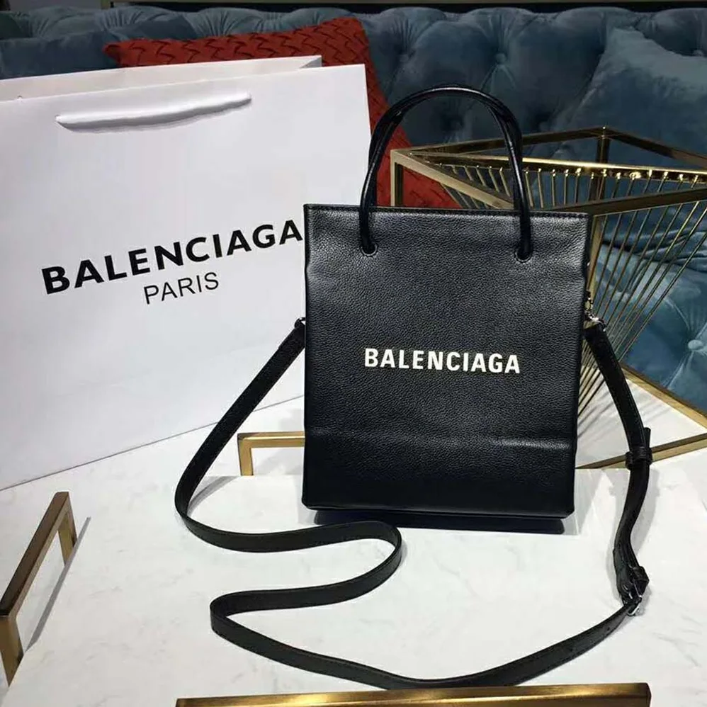 Balenciaga Shooping Tote XXS Small Natural Grain Calfskin for Women in Black