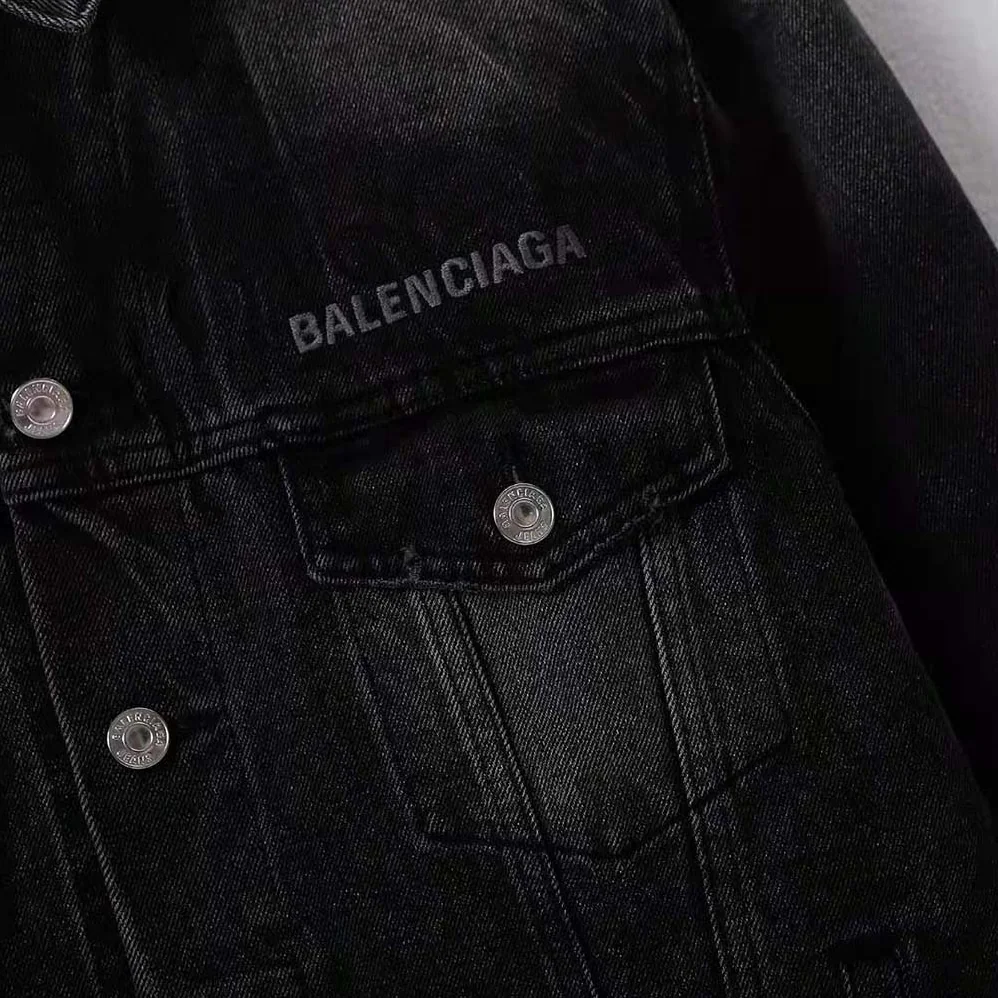 Balenciaga Drip Peace Large Fit Jacket in Black for Women in White Balenciaga Drip Peace Large Fit Jacket in Black for Women in White