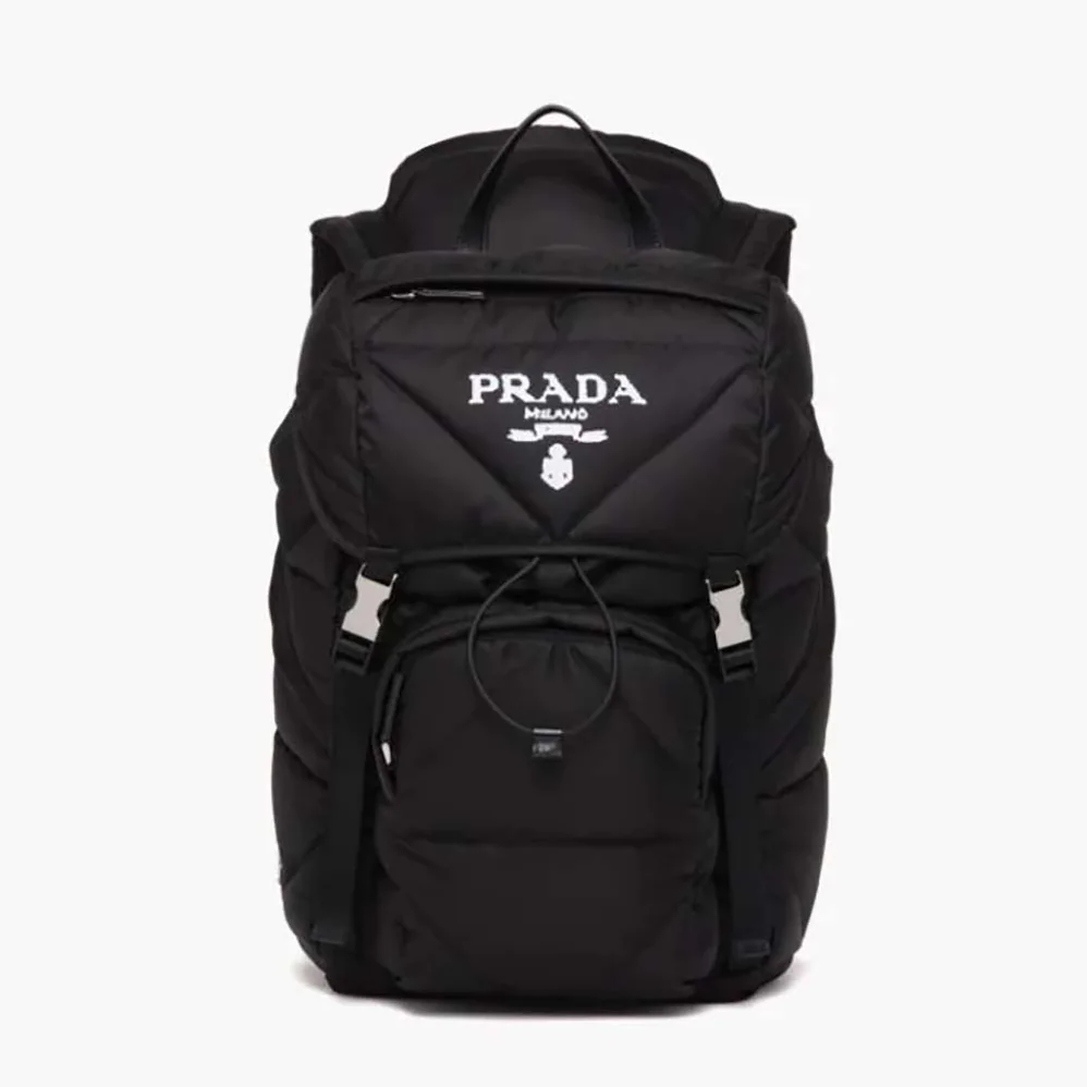 Prada Re-Nylon Padded Backpack with Hood for Women