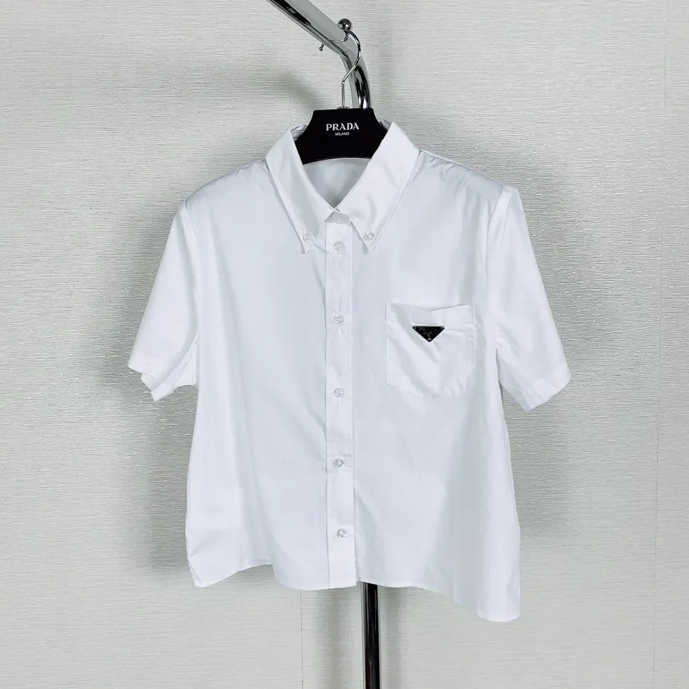 Prada Poplin Shirt for Women in White Prada Poplin Shirt for Women in White
