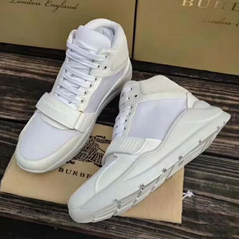 Burberry Shoes Suede and Neoprene High-top Sneakers for Women in White Burberry Shoes Suede and Neoprene High-top Sneakers for Women in White