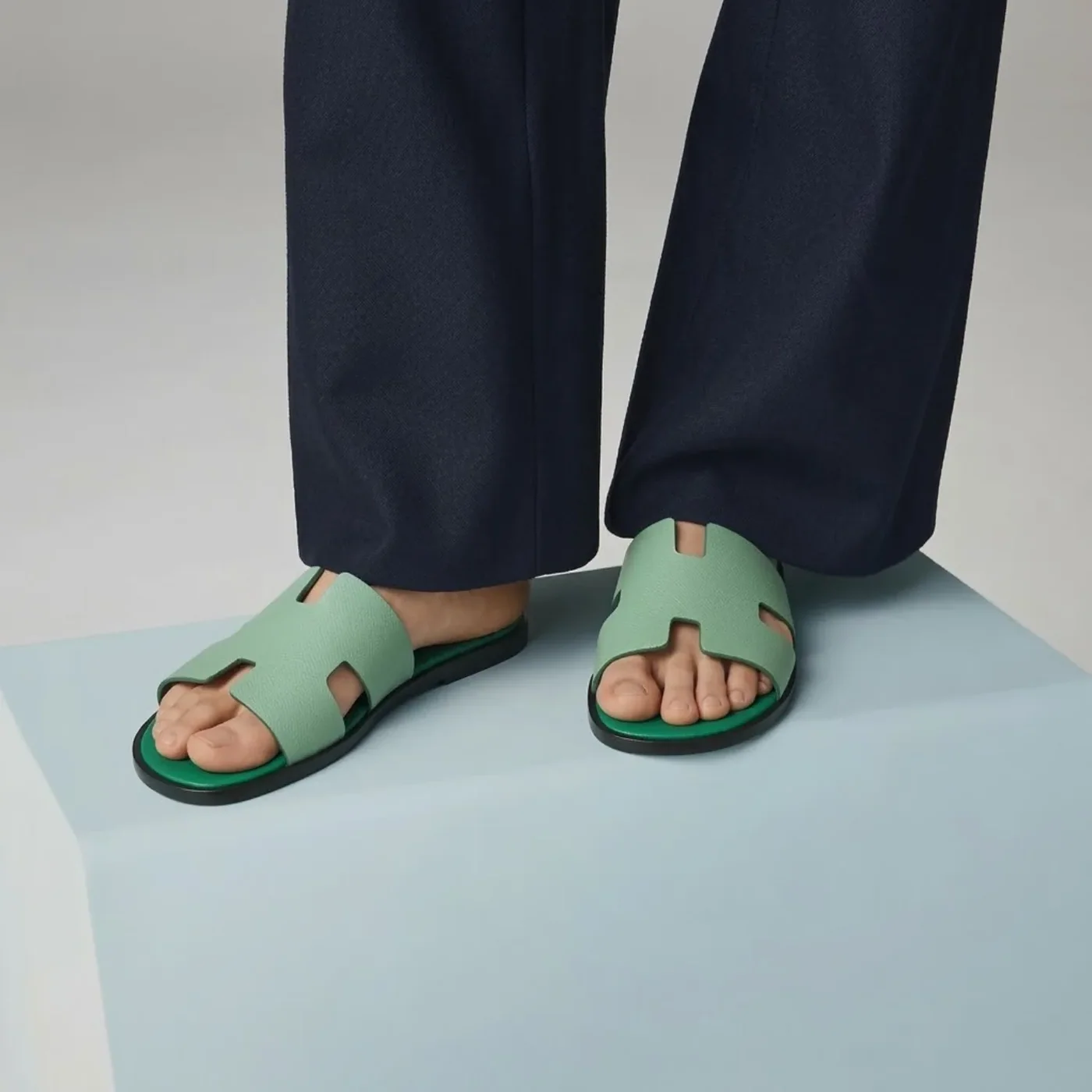 Hermes Izmir Sandals Green Hermes Izmir Sandals Green