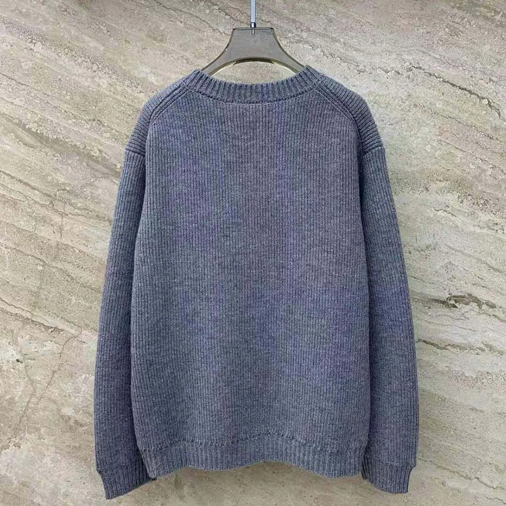 Miu Miu Wool and Nylon Knit Cardigan for Women in Silver