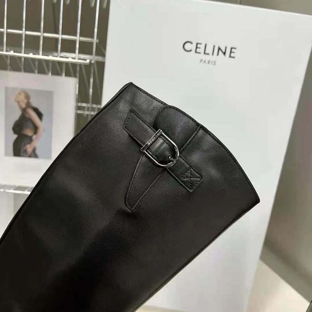 Celine Buckled High Boot in Calfskin for Women