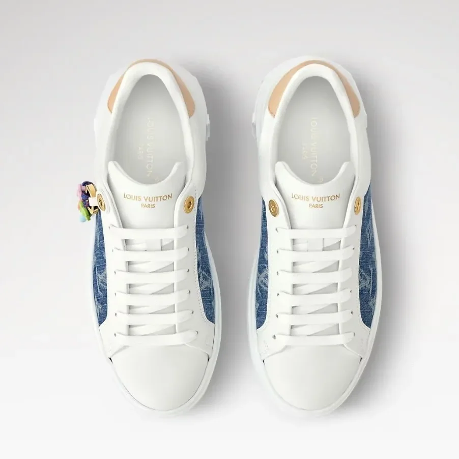 Louis Vuitton Time Out Sneakers Blue Denim 1AJP54 Louis Vuitton Time Out Sneakers Blue Denim 1AJP54