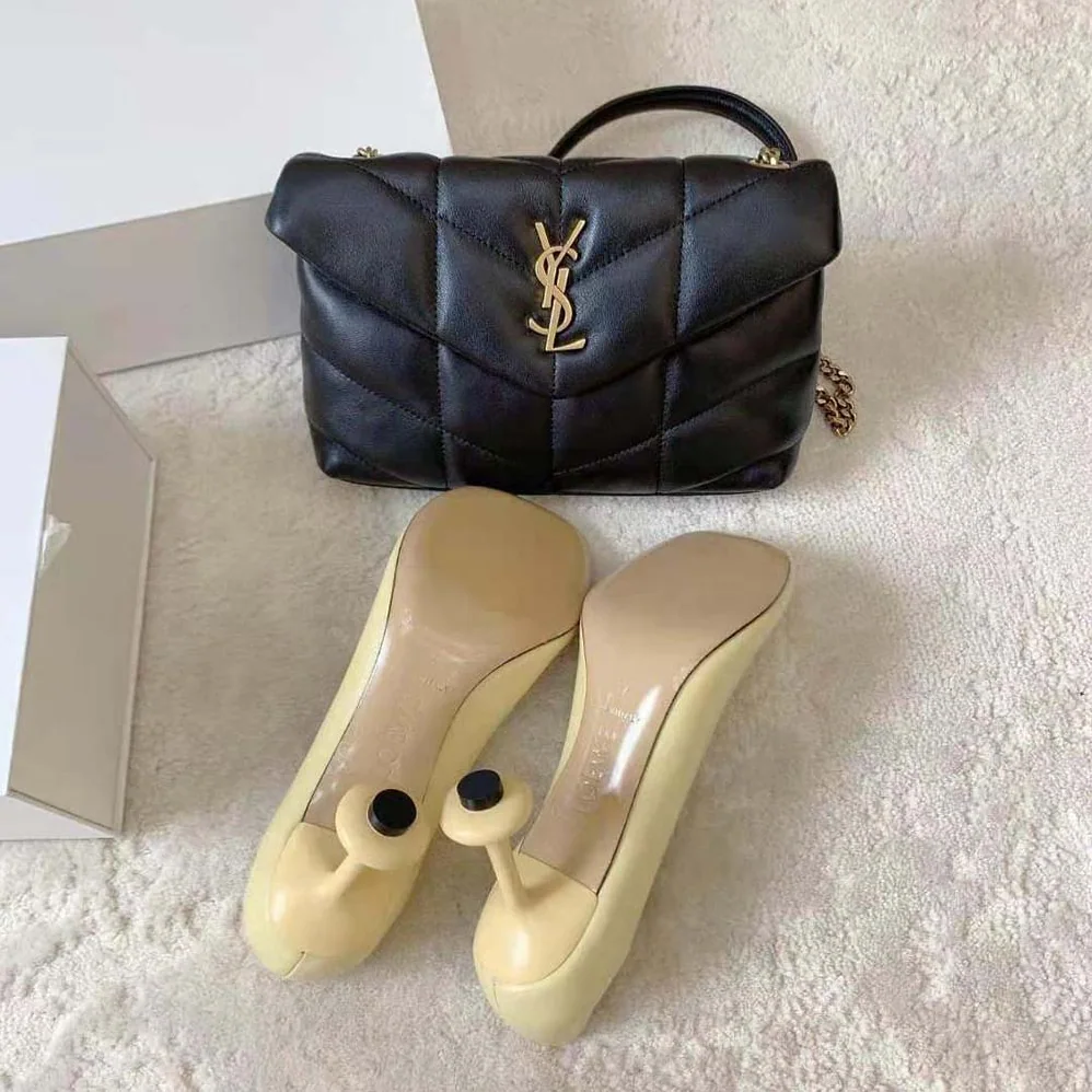Loewe Toy Pump in Goatskin for Women in Yellow Loewe Toy Pump in Goatskin for Women in Yellow